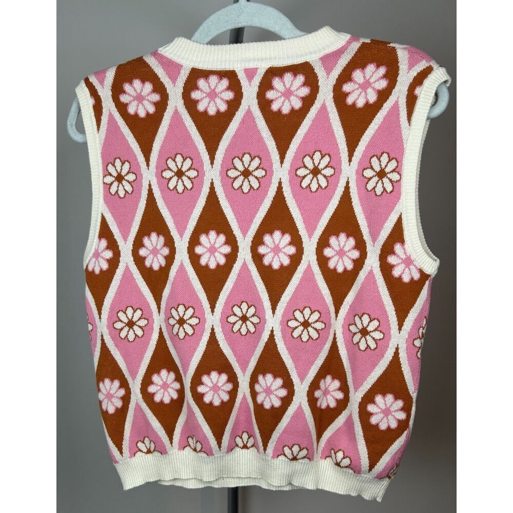 MANGO MNG Floral Print Knitted Gilet Women's Sweater Vest XS - Picture 3 of 4